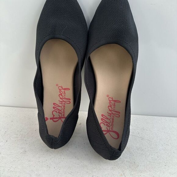 Jellypop Apex Memory Foam Knit Slip On Black Flats Ballet Womens Size 8,5M New - Picture 6 of 8